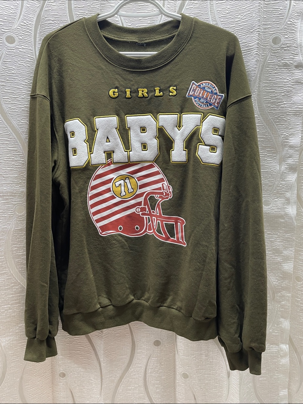 Girls Babys Graphic Sweatshirt - Olive Green